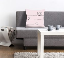 queence Dekokissen »Bunny Family rosa«, (1 St.), mit einem österlichem Hasenpaar