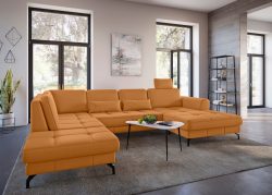 sit&more Wohnlandschaft »Bendigo V«, inklusive Sitztiefenverstellung, Bodenfreiheit 12 cm, wahlweise in 2 unterschiedlichen Fussfarben
