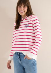 Cecil Hoodie, mit Print auf der Brust und in Streifen-Optik