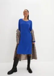 bonprix Strickkleid Oversize-Rippstrick, bequeme Passform, seitliche Schlitze