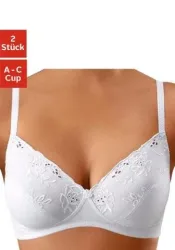 petite fleur Soft-BH Packung, ohne Bügel, mit hübscher Baumwollstickerei