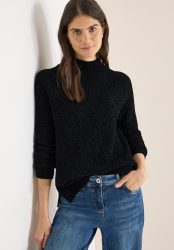 Cecil Stehkragenpullover mit feiner Struktur