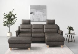 sit&more Ecksofa »Farö«, inklusive Federkern, mit naturfarbenen Füssen, wahlweise mit Bettfunktion und Bettkasten