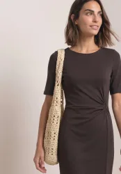 Midikleid aus Jersey in Wickel