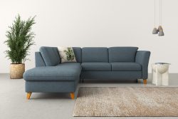 Home affaire Ecksofa »Trelleborg«, Federkern-Polsterung, wahlweise mit Bettfunktion und Stauraum, Kopfstützen optional