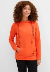 bonprix Kapuzensweatshirt, bequeme Passform, bedrucktes Bindeband, mit Kängurutasche