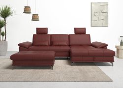 Places of Style Ecksofa »Costello«, incl. Sitztiefenverstellung und Armlehnfunktion, incl. 2 Nierenkissen