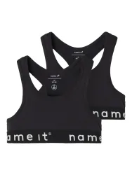 Name It - BH für Teenager, Teenager BH 2er Pack, 134-140, Black