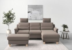 sit&more Ecksofa »Farö«, inklusive Federkern, mit naturfarbenen Füssen, wahlweise mit Bettfunktion und Bettkasten