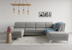 sit&more Wohnlandschaft »Sinatra«, optional mit Kopfteilverstellung und Armteilfunktion oder mit Kopfteilverstellung, Armteilfunktion, Bettfunktion und Stauraum, chromfarbene Metallfüsse