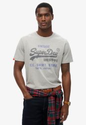 Superdry - T-Shirt  1er Pack Bequem sitzend-VI Heritage Relaxed Tee, für Herren, Grau, Größe XL
