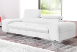 COTTA 2-Sitzer Big-Sofa mit Kopfteilverstellung, edle Metallkufen