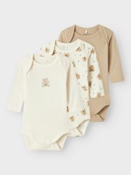 Name It - Body, 3er-Pack, 74, Beige