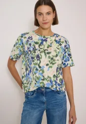 Cecil Kurzarmshirt Sommershirt mit Boat Neck und Print