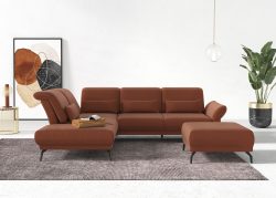 INOSIGN Ecksofa »Coco«, wahlweise mit Sitztiefen, Armteil- und Kopfteilverstellungim Cord, mit Füssen 15 cm hoch