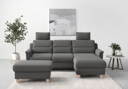 sit&more Ecksofa »Farö«, inklusive Federkern, mit naturfarbenen Füssen, wahlweise mit Bettfunktion und Bettkasten