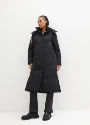 bonprix Steppmantel mit abnehmbarer Kapuze, mit Reissverschlusstaschen, Oversize-Passform