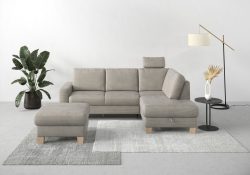 Home affaire Ecksofa »Summer«, mit Ottomane, wahlweise mit Bettfunktion und Bettkasten, Cord-Bezug