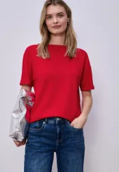 STREET ONE Kurzarmshirt mit elastischem Bund