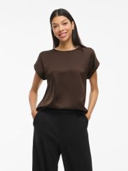 VILA - T-Shirt, für Damen, Dunkelbraun, Größe 36