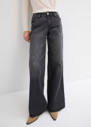 bonprix Weite Jeans 1 mittlere Bundhöhe, aus festem Baumwoll-Denim, mit Zip Fly und Knopf