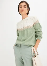 bonprix Ajourpullover aus Polyacryl, Polyester und metallisierten Fasern, mehrfarbige Optik
