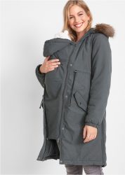 bonprix Umstandsjacke mit Kapuze mit seitlichen Reissverschlüssen zur Weitenregulierung, mit 2-Wege-Zip