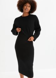 bonprix Strickkleid Set, 2 tlg. für Frühjahr und Sommer, aus Viskose-Mischung, lässige Passform