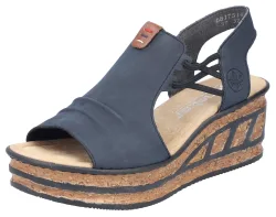 Rieker Keilsandalette, Sommerschuh, Sandale, Keilabsatz, mit seitlichen Stretchbändern
