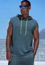 Le Jogger Performance Kapuzensweatshirt, ohne Ärmel und mit kontrastfarbenen Details