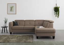 sit&more Ecksofa »Bellucci«, inklusive Kopfteilverstellung und Federkern, wahlweise mit Bettfunktion und Bettkasten