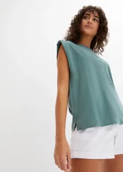 bonprix Oversize-Shirt lässiger Oversize-Schnitt, verstärkte Schulter, ärmellos