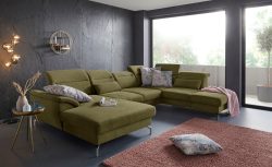 sit&more Wohnlandschaft, 15 cm Fusshöhe, inklusive Sitztiefenverstellung, wahlweise Kopfteilverstellung, wahlweise in 2 unterschiedlichen Fussfarben