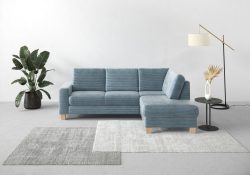 Home affaire Ecksofa »Summer«, mit Ottomane, wahlweise mit Bettfunktion und Bettkasten, Cord-Bezug