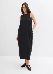 bonprix Midikleid ärmelloses Design, Oversize-Passform, runder Ausschnitt
