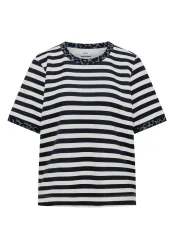 T-Shirt mit Rundhals und Leo-Details