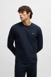 BOSS - Longsleeve  1er Pack Bequem sitzend-Waffle Longsleeve, für Herren, Nachtblau, Größe XL