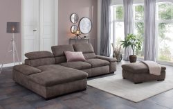 Home affaire Ecksofa »Alberto«, inklusive Kopfteilverstellung, mit Recamierenabschluss