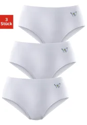 petite fleur Formslip 3er-Pack, shape wear, unifarben, mit Schmetterlingsdruck, Baumwollmischung