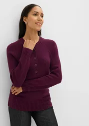 bonprix Pullover aus Baumwoll-Mixlila 40Damen
