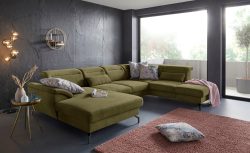 sit&more Wohnlandschaft, 15 cm Fusshöhe, inklusive Sitztiefenverstellung, wahlweise Kopfteilverstellung, wahlweise in 2 unterschiedlichen Fussfarben