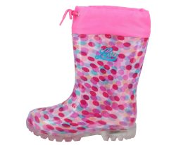 Lico Gummistiefel POWER BLINKY DOTS in pink/türkis in Gr. 28