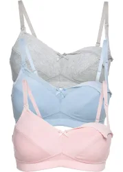 bonprix Still-BH Packung, 3 Stk. im praktischen 3er Pack, mit Clip-Verschlüssen, aus Baumwollqualität