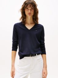 Tommy Hilfiger - Pullover, V-Neck, für Damen, Marine, Größe M