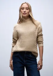 STREET ONE Stehkragenpullover mit Strickmuster