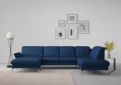 sit&more Wohnlandschaft »Fashion«, wahlweise mit Kopfteilverstellung und Vorziehsitz, motorisch, mit satinierten Nickelfüssen