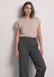 High Waist Wide Leg Hose mit Karomuster