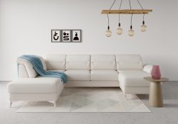sit&more Wohnlandschaft »Sinatra«, optional mit Kopfteilverstellung und Armteilfunktion oder mit Kopfteilverstellung, Armteilfunktion, Bettfunktion und Stauraum, chromfarbene Metallfüsse