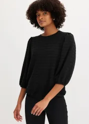 bonprix Tunikashirt Oversize-Passform, ohne Kragen, aus Polyester, Viskose und Elasthan