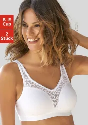 petite fleur Entlastungs-BH Packung, ohne Bügel, Baumwoll-Qualität, Packung– auch ideal für grosse Grössen